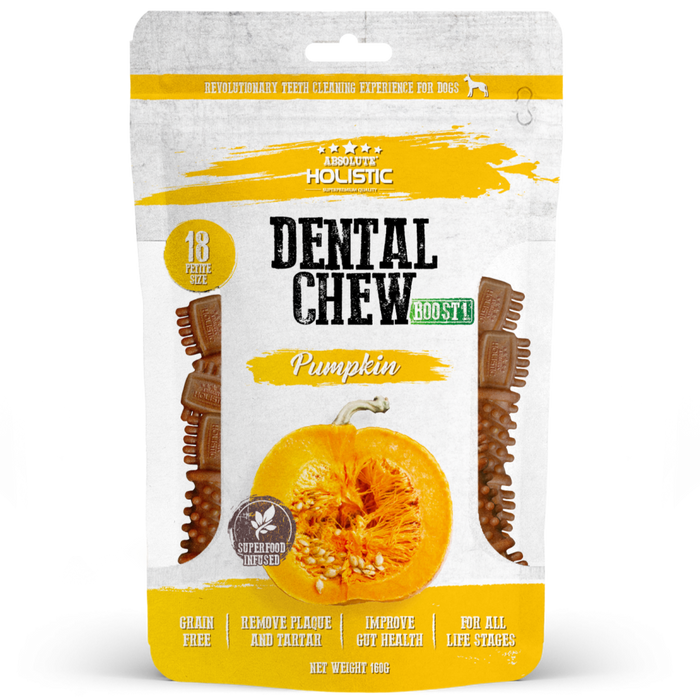 40% OFF: Absolute Holistic Superfood Infused Pumpkin Dental Chews Value Pack For Dogs