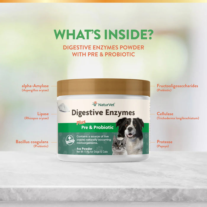 20% OFF: NaturVet Digestive Enzyme Plus Pre & Probiotics Powder For Dogs & Cats