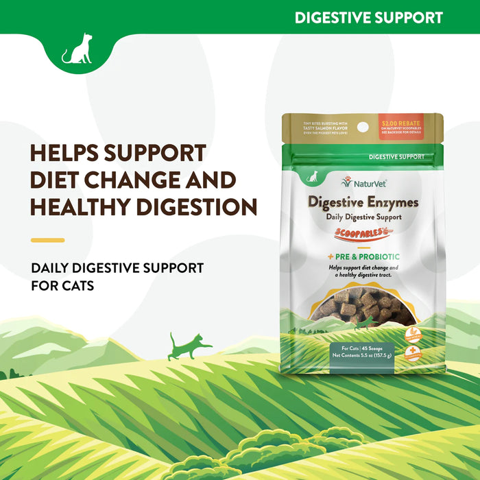 20% OFF: NaturVet Scoopables Digestive Enzymes Daily Digestive Support For Cats