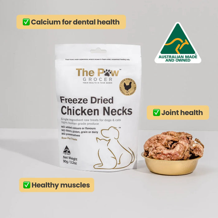 [NEW LAUNCH] 25% OFF: The Paw Grocer Black Label Freeze Dried Chicken Necks Treats For Dogs & Cats