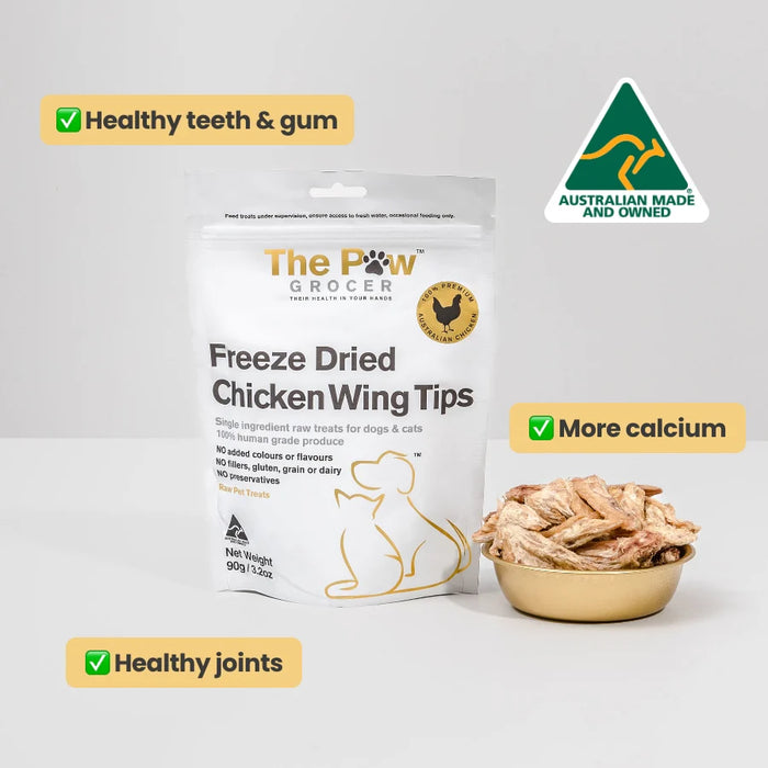 [NEW LAUNCH] 25% OFF: The Paw Grocer Black Label Freeze Dried Chicken Wing Tips Treats For Dogs & Cats