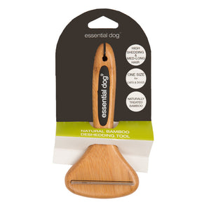 Essential Dog Natural Bamboo Deshedding Tool for Dogs & Cats