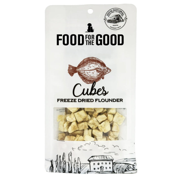 25% OFF: Food For The Good Freeze Dried Flounder Cubes Treats For Dogs & Cats