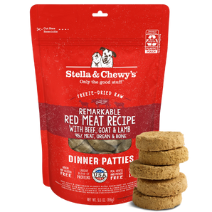 20% OFF: Stella & Chewy's Freeze-Dried Raw Remarkable Red Meat With Beef, Goat & Lamb Dinner Patties