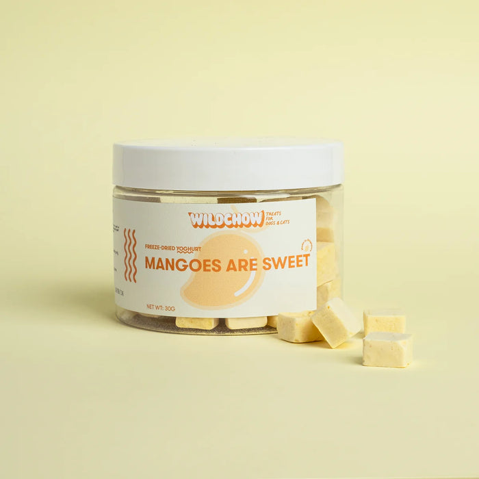 WildChow Freeze Dried Mangoes Are Sweet Greek Yoghurt Treats For Dogs & Cats