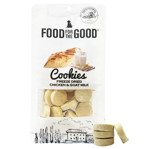 25% OFF: Food For The Good Freeze-Dried Chicken & Goat Milk Cookies Treats For Dogs & Cats