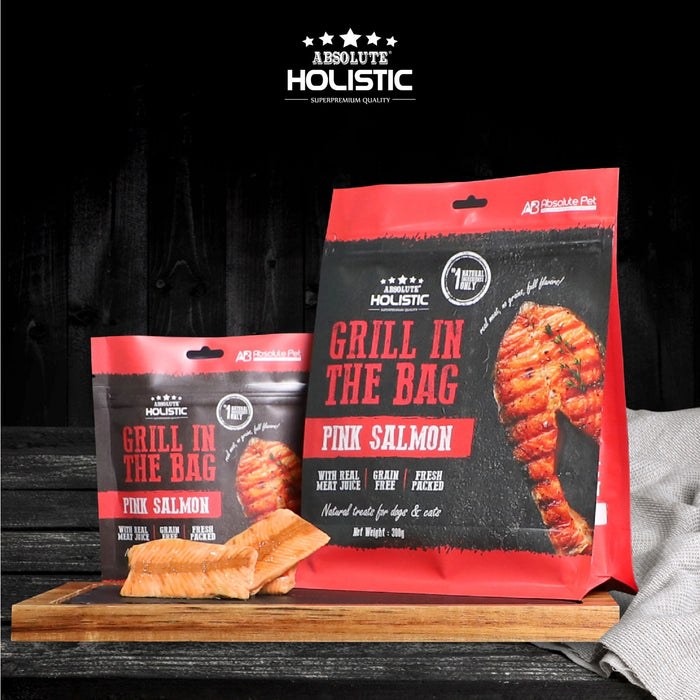 30% OFF: Absolute Holistic Grill In The Bag Pink Salmon Dog Treats