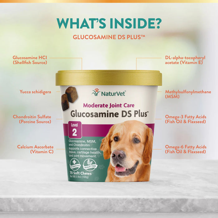 20% OFF: NaturVet Moderate Care Glucosamine DS Plus Level 2 Soft Chews For Dogs