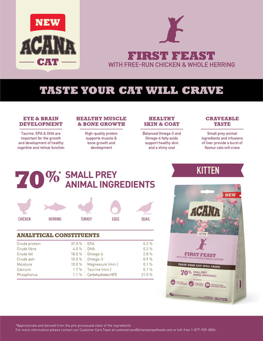 30% OFF: Acana Classics Freeze-Dried Coated First Feast Recipe Kitten Dry Cat Food