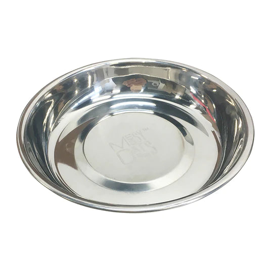10% OFF: Messy Cats Stainless Steel Saucer Shaped Bowl
