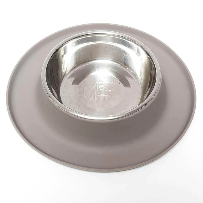 10% OFF: Messy Mutts Grey Single Silicone Feeder With Stainless Bowl