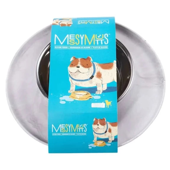 10% OFF: Messy Mutts Marble Single Silicone Feeder With Stainless Bowl