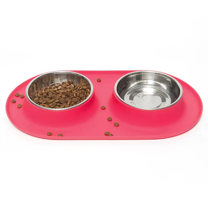 10% OFF: Messy Mutts Watermelon Double Silicone Feeder With Stainless Bowl