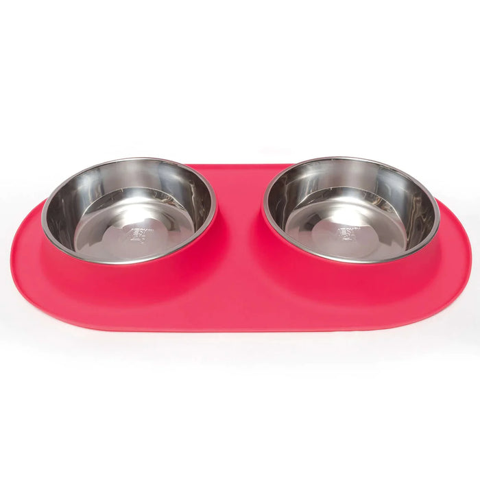 10% OFF: Messy Mutts Watermelon Double Silicone Feeder With Stainless Bowl