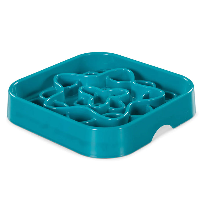 10% OFF: Messy Mutts Blue Flower Design Interactive Square Slow Feeder