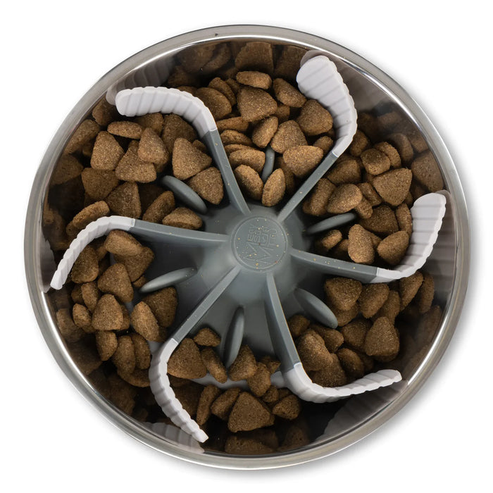 10% OFF: Messy Mutts Cool Grey Universal Slow Feeder Bowl Insert With Suction