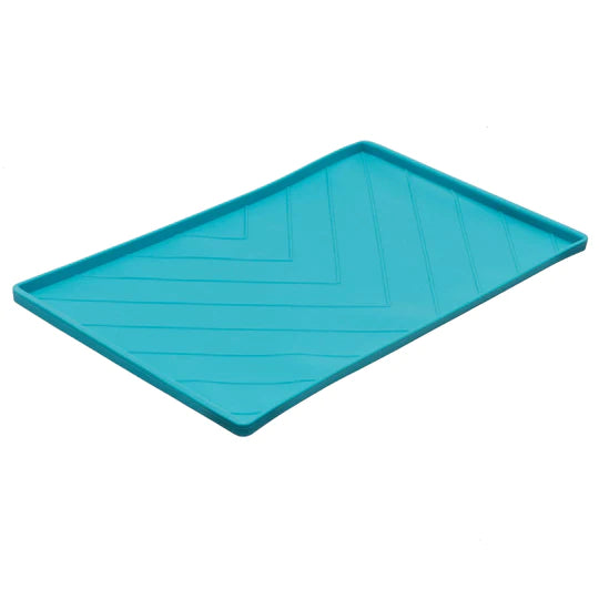 10% OFF: Messy Mutts Blue Silicone Non-Slip Dog Bowl Mat (With Raised Edge To Contain the Spills)