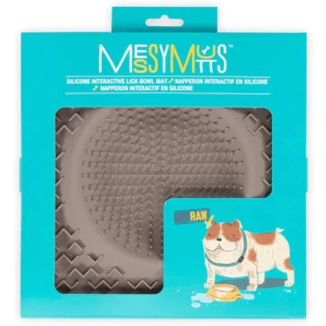 10% OFF: Messy Mutts Grey (Interactive Dog Feeder) Therapeutic Licking Bowl Mat