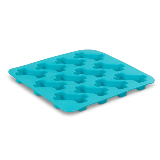 10% OFF: Messy Mutts Blue + Green Bone Shape Silicone Bake & Freeze Treat Mold (Pack Of 2)