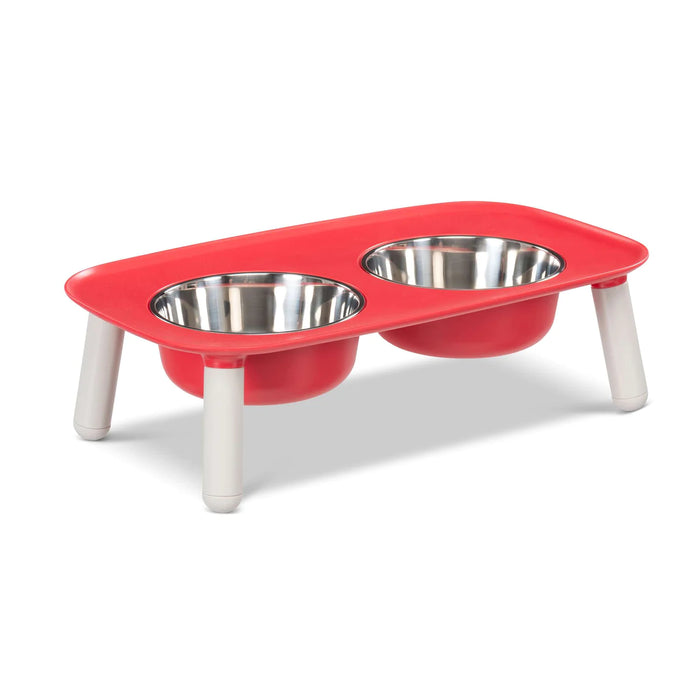 10% OFF: Messy Mutts Watermelon Elevated Double Dog Feeder With Stainless Bowls (Adjustable Height 3" to 10")