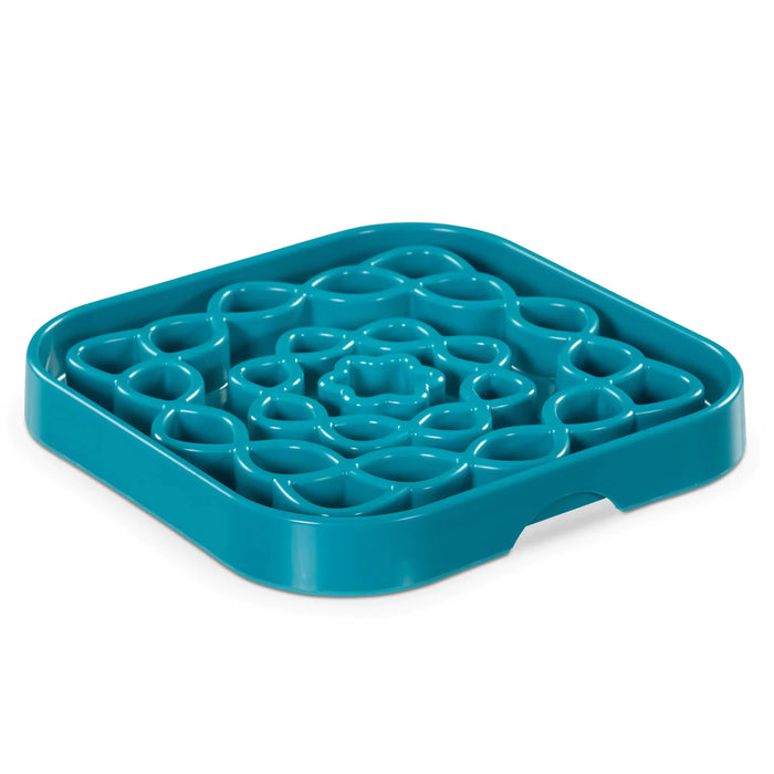 10% OFF: Messy Mutts Blue Flower Design Interactive Square Slow Feeder