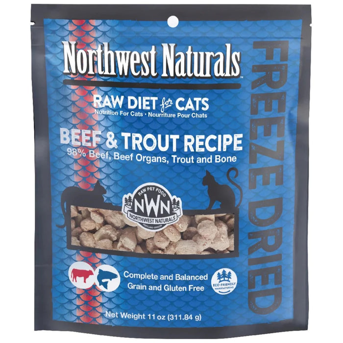 20% OFF: Northwest Naturals Freeze Dried Beef & Trout Recipe Nibbles Raw Diet Cat Food
