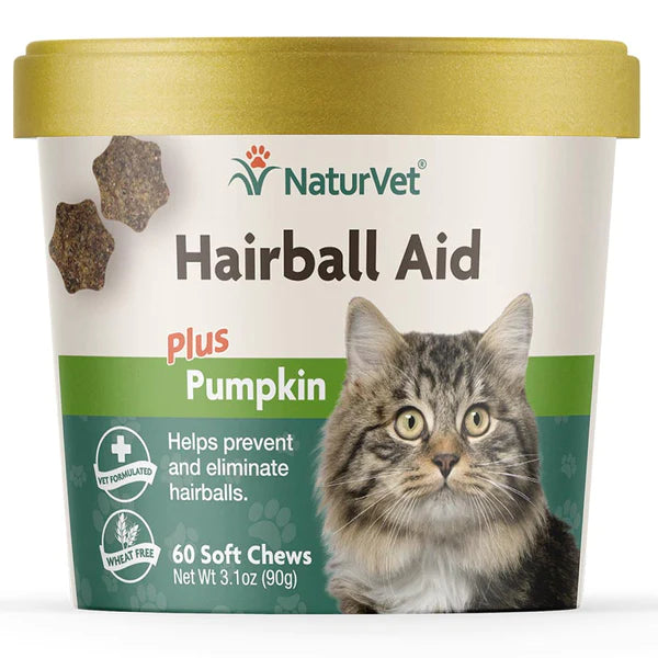 20% OFF: NaturVet Hairball Aid Plus Pumpkin Soft Chews For Cats