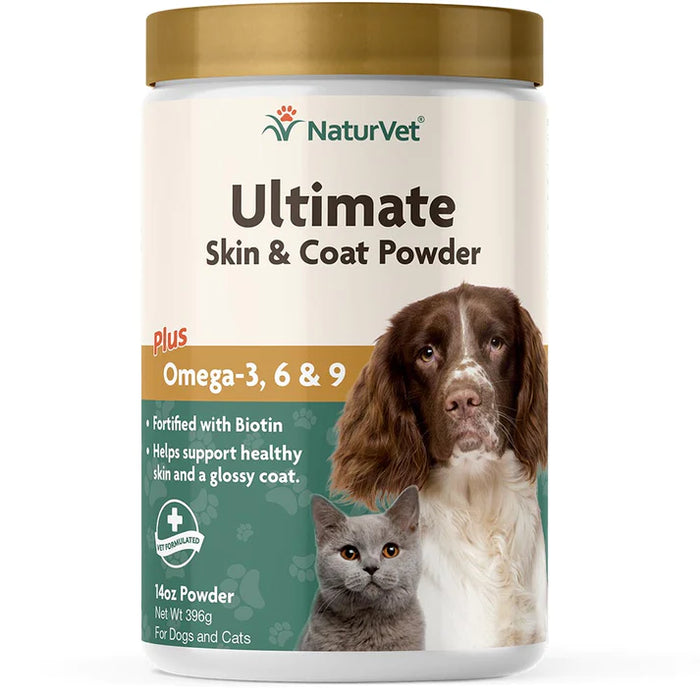 20% OFF: NaturVet Ultimate Skin & Coat Powder Plus Omega 3, 6 & 9 For Dogs & Cats