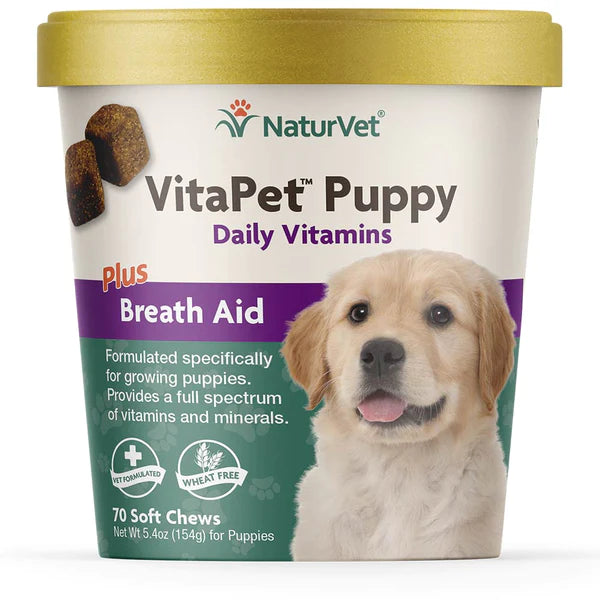 20% OFF: NaturVet VitaPet Puppy™ Plus Breath Aid Soft Chew Cup For Dogs