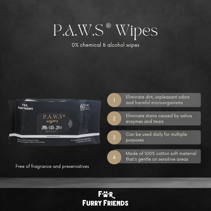 For Furry Friends P.A.W.S Wipes (60Pcs)