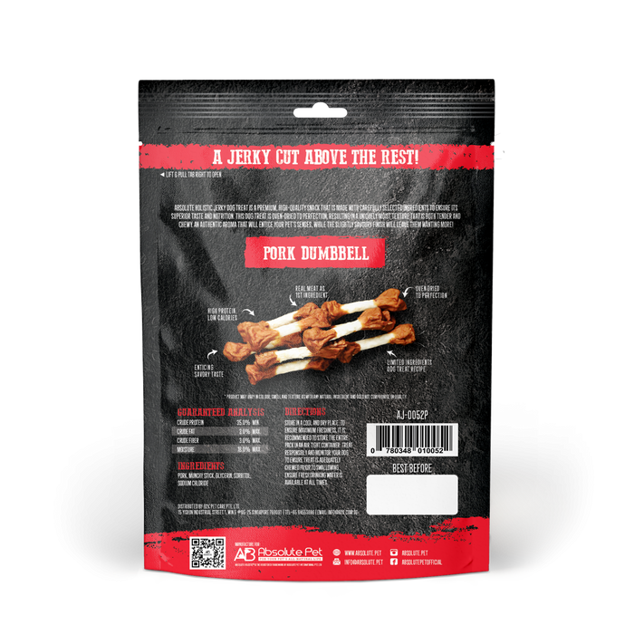 20% OFF: Absolute Holistic Oven Dried Pork Dumbbell Jerky Dog Treats