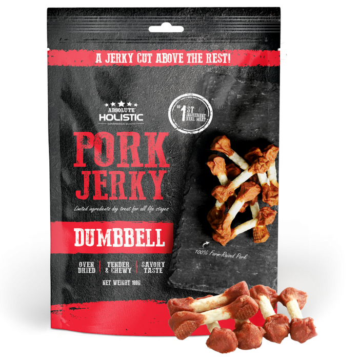 20% OFF: Absolute Holistic Oven Dried Pork Dumbbell Jerky Dog Treats