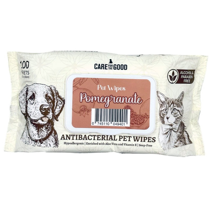 [PAWSOME BUNDLE] 3 FOR $11.90: Care For The Good Pomegranate Antibacterial Pet Wipes (100Pcs)