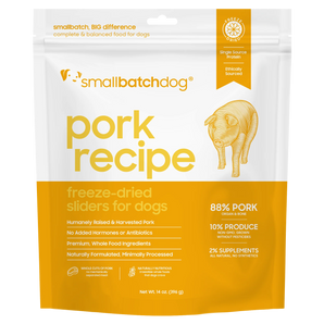 Smallbatch Freeze-Dried Raw Pork Sliders for Dogs