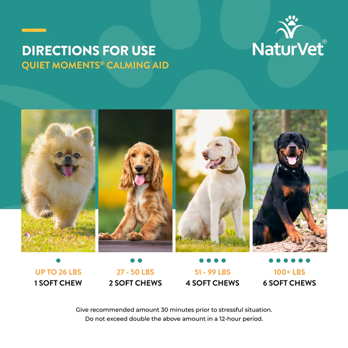 20% OFF: NaturVet Quiet Moments® Calming Aid Plus Melatonin Soft Chews For Dogs