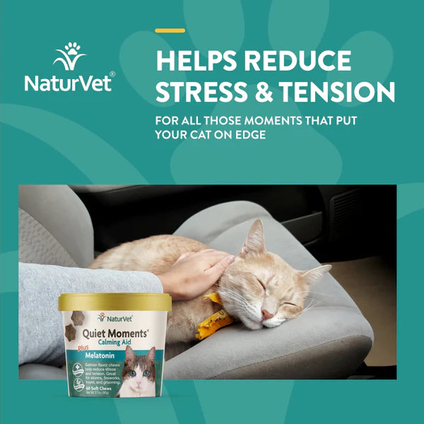20% OFF: NaturVet Quiet Moment Plus Melatonin Calming Aid Soft Chews For Cats