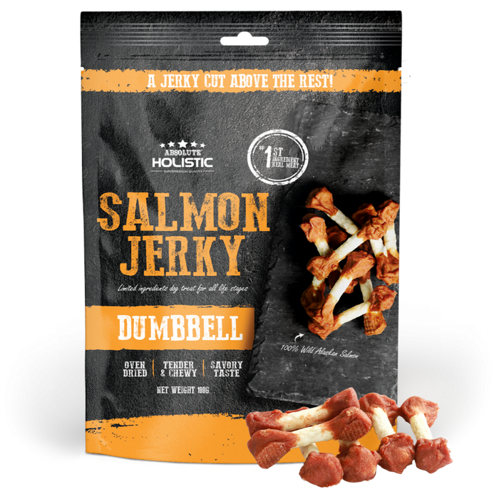 20% OFF: Absolute Holistic Oven Dried Salmon Dumbbell Jerky Dog Treats