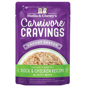Stella & Chewy's Carnivore Cravings Shreds Duck & Chicken Recipe Pouch Wet Cat Food