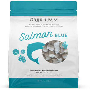 Green Juju Freeze-Dried Raw Salmon Blue Whole Food Bites Pack For Dogs & Cats