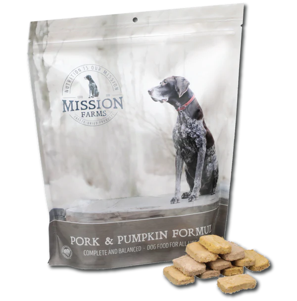 Mission Farms Freeze Dried Raw Cage-Free Pork & Pumpkin Complete & Balanced Formula For Dogs