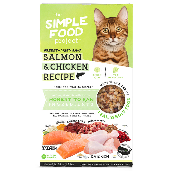 The Simple Food Project Freeze Dried Raw Salmon & Chicken Recipe For Cats