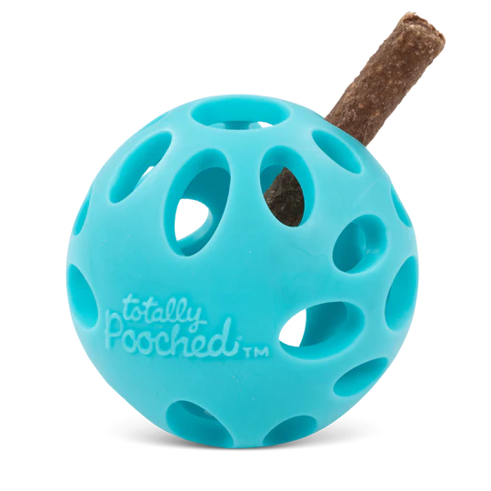 10% OFF: Messy Mutts Teal Totally Pooched Huff'n Puff Dog Ball Dog Toy