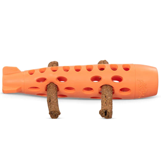 10% OFF: Messy Mutts Orange Totally Pooched Stuff'n Chew Bully + Chew Stick Treat Holder Dog Toy