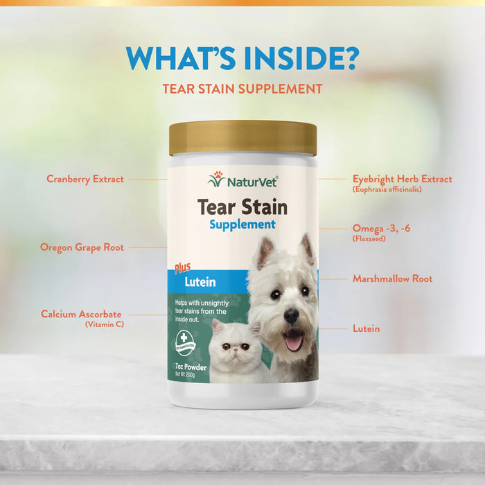 20% OFF: NaturVet Tear Stain Supplement Powder For Dogs & Cats