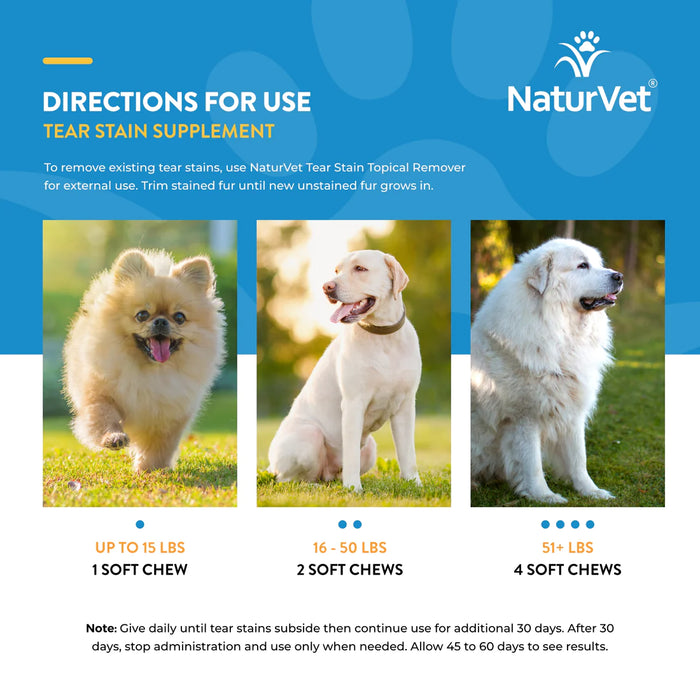 20% OFF: NaturVet Tear Stain Supplement Plus Lutein Soft Chews For Dogs & Cats