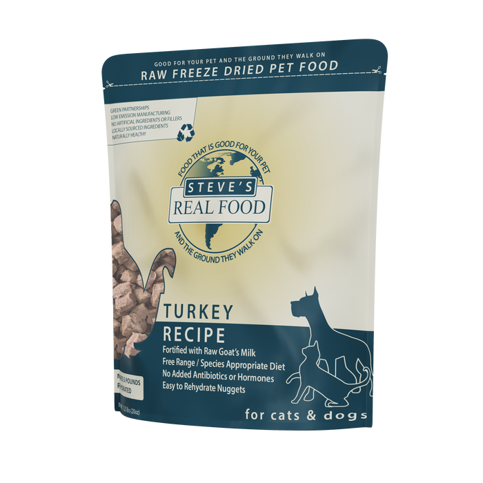Steve's Real Food Freeze Dried Turkey Nuggets Diet For Dogs & Cats