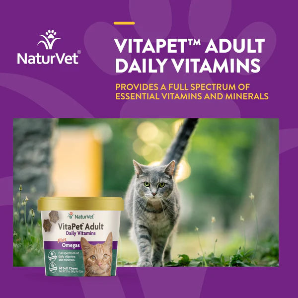 20% OFF: NaturVet VitaPet™ Adult Daily Vitamins Plus Omega Soft Chews For Cats