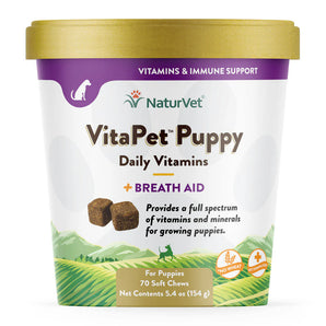 20% OFF: NaturVet VitaPet Puppy™ Plus Breath Aid Soft Chew Cup For Dogs