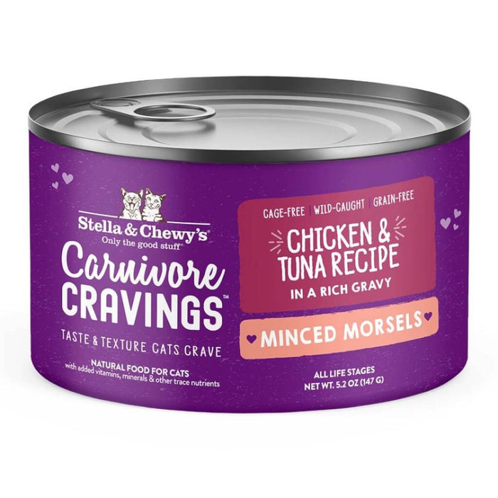 Stella & Chewy's Carnivore Cravings Minced Morsels Cage-Free Chicken & Wild-Caught Tuna Recipe Wet Cat Food