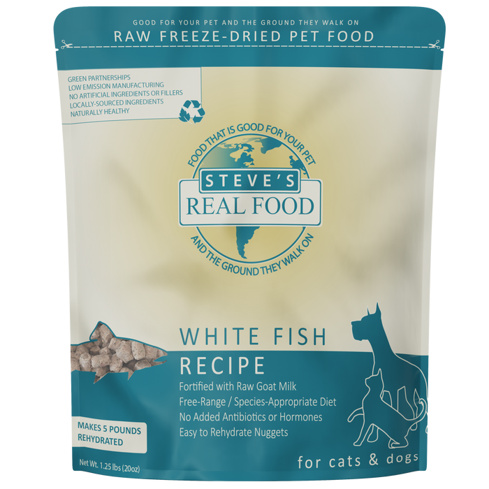 Steve's Real Food Freeze Dried Whitefish Nuggets Diet For Dogs & Cats